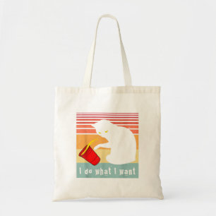 Bolsa Tote Faça O Que Eu Quero Vintage Gato Preto Xícara Verm