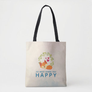 Bolsa Tote Faça o que te faz feliz dormindo com corações
