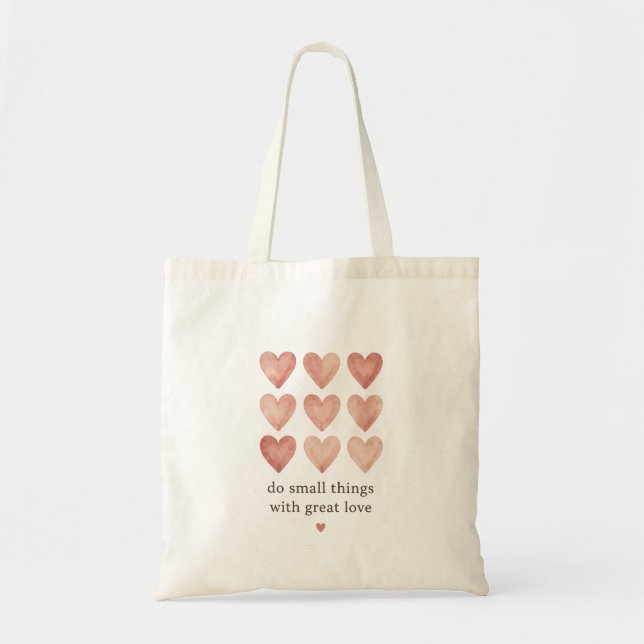 Bolsa Tote Faça Pequenas Coisas Com Grande Amor - Sacolas (Frente)