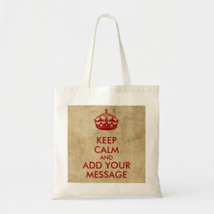 Bolsa Tote Faça seus próprios manter o vermelho calmo no