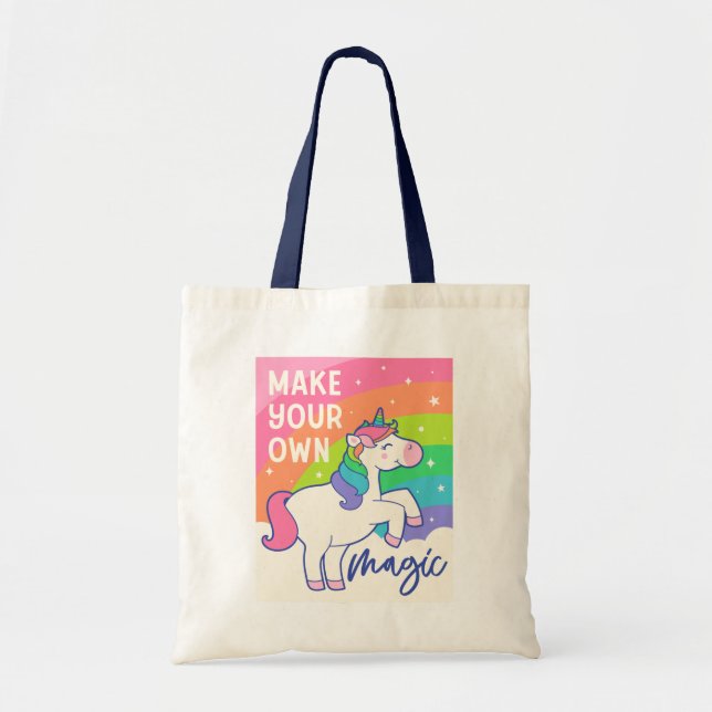 Bolsa Tote Faça sua própria magia | Corno de Unicórnio (Frente)