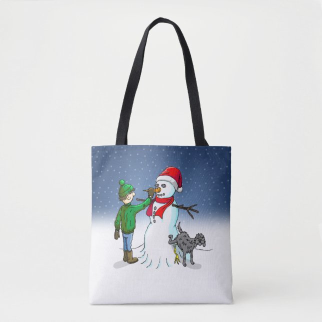 Bolsa Tote Faça um Boneco de Neve (Frente)