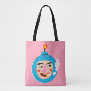 Bolsa Tote face abstrato boom