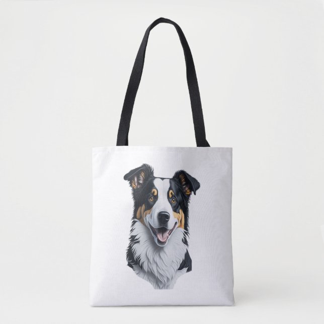 Bolsa Tote Face de Border Collie (Frente)