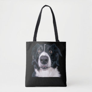 Bolsa Tote Face de Cachorro Preto e Branco