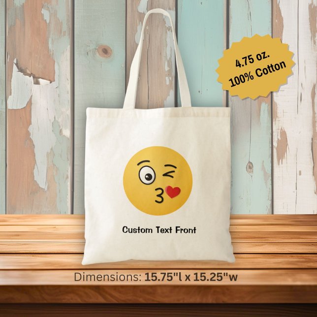 Bolsa Tote Face Jogando um Beijo (Criador carregado)
