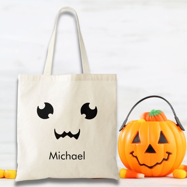Bolsa Tote Face Personalizada De Kawaii Jack O' Lanterna (Criador carregado)