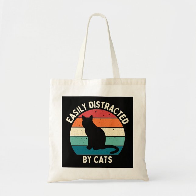 Bolsa Tote Fácil Distração Por Gatos (Frente)