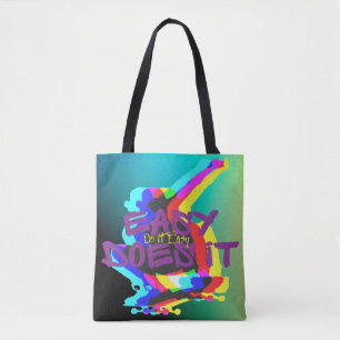 Bolsa Tote Fácil Faz Fácil Faz Gráfico de Skateboard
