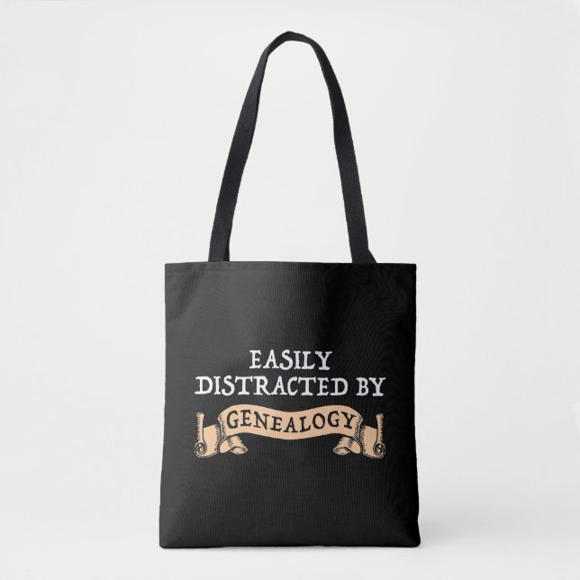 Bolsa Tote Facilmente Distraído Pela Genealogia (Frente)