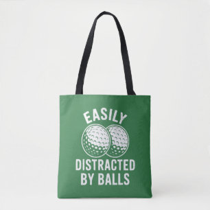 Bolsa Tote Facilmente Distraído por Bolas Golfe Divertido Gol