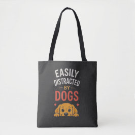 Bolsa Tote Facilmente Distraído Por Cães Design Divertido Par