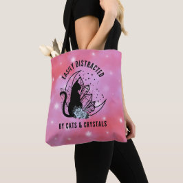 Bolsa Tote Facilmente distraído por Gatos e Cristais Magnétic