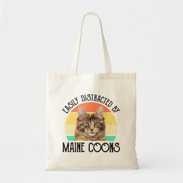Bolsa Tote Facilmente Distraído Por Maine Coons (Frente)