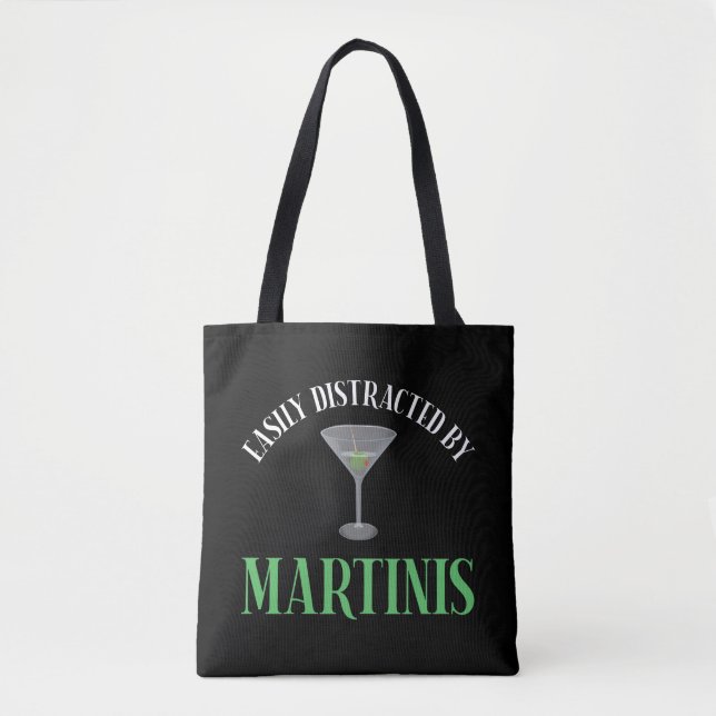 Bolsa Tote Facilmente Distraído Por Martinis (Frente)
