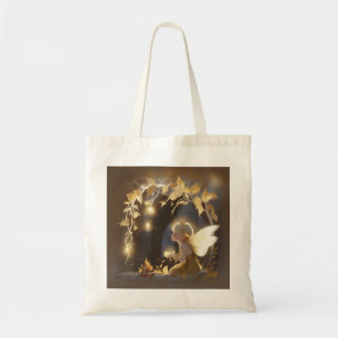 Bolsa Tote Fada Adorável do Outono com Flores Reluzentes