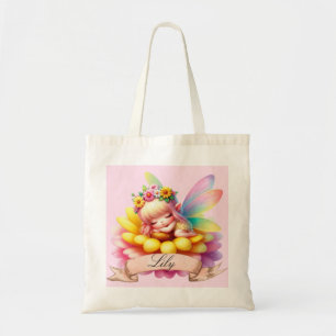 Bolsa Tote Fada Adormecida Sonhos Doces Florais Caprichosos F