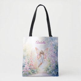 Bolsa Tote Fada bonito de borboleta de Pastel em Jardim Flor