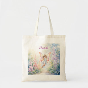 Bolsa Tote Fada bonito de borboleta de Pastel em Jardim Flor