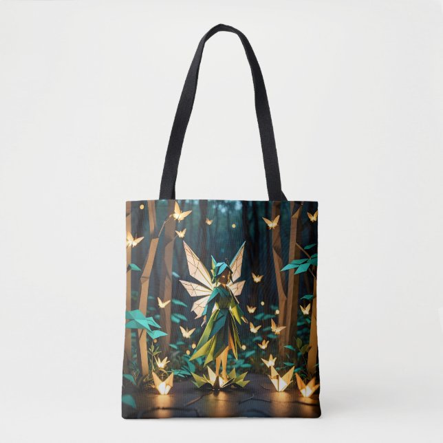 Bolsa Tote Fada Caprichosa de Origami (Frente)