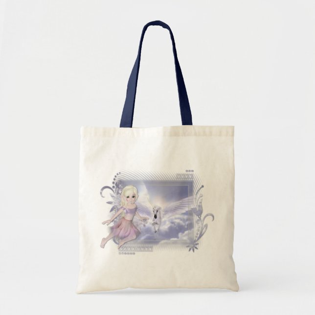 Bolsa Tote Fada com Designs Unicorn D2 (Frente)