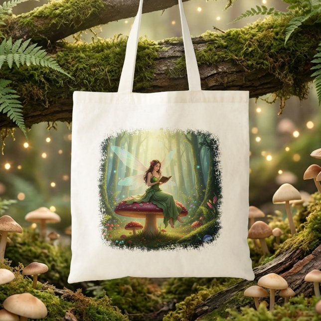 Bolsa Tote Fada da Leitura do Dia Encantado  (Criador carregado)