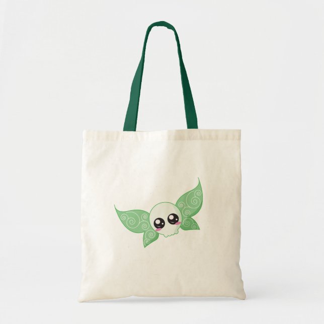 Bolsa Tote Fada do crânio - verde (Frente)