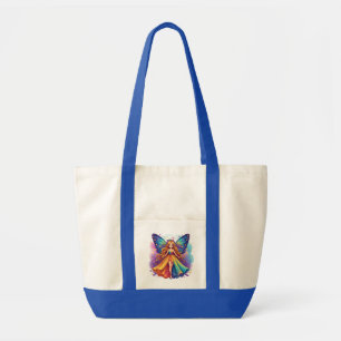 Bolsa Tote Fada Fantasia Encantadora com Asas Coloridas