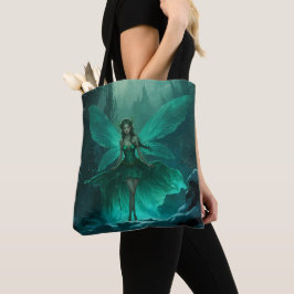 Bolsa Tote Fada Verde Encantada Natal da Floresta de inverno