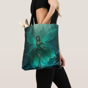 Bolsa Tote Fada Verde Encantada Natal da Floresta de inverno