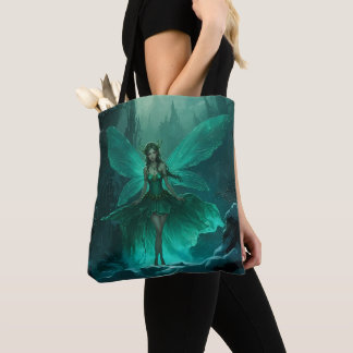 Bolsa Tote Fada Verde Encantada Natal da Floresta de inverno