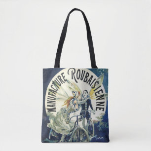Bolsa Tote Fadas Art Nouveau Antigas, Pierrot da Bicicleta Lu