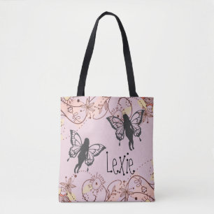 Bolsa Tote Fadas de Fantasia Floral Personalizadas