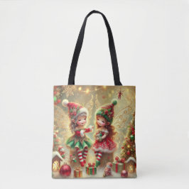 Bolsa Tote Fadas De Natal Adoráveis De Wonderland