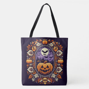 Bolsa Tote Fair Isle/Colorwork Vintage Halloween/outono