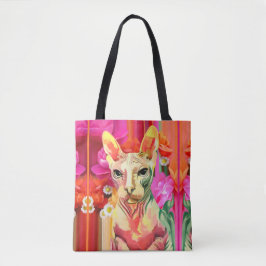 Bolsa Tote Fairy. da flor do gato de Sphynx