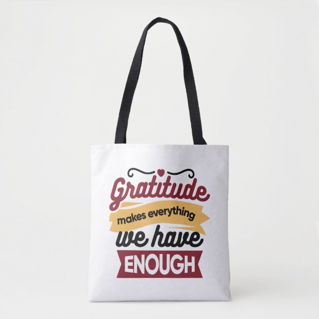 Bolsa Tote Faith and Gratitude Artwork – Uplifting Christian  (Frente)