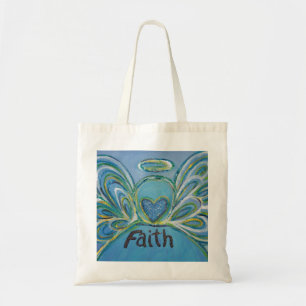 Bolsa Tote Faith Angel Word Art Tote Bag