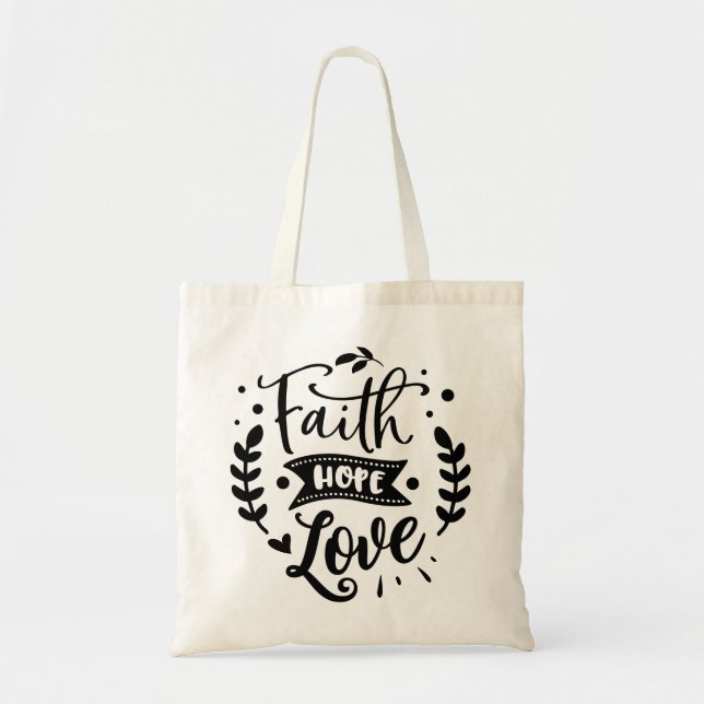 Bolsa Tote Faith Hope Love (Frente)