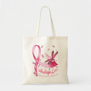 Bolsa Tote Faith Hope Love Dragonfly Fita Breve