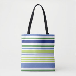Bolsa Tote Faixa Azul e Verde