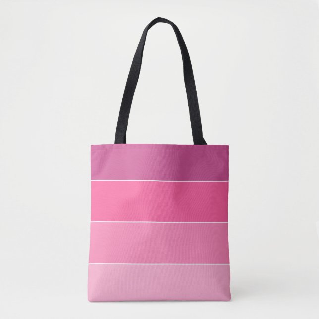 Bolsa Tote Faixa Cor Bloco Horizontal Rosa (Frente)