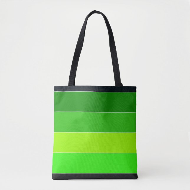 Bolsa Tote Faixa Horizontal Preta Verde (Frente)