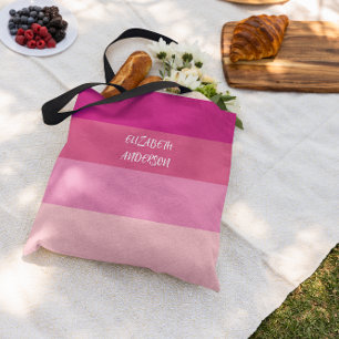 Bolsa Tote Faixa Horizontal Rosa Colorblock