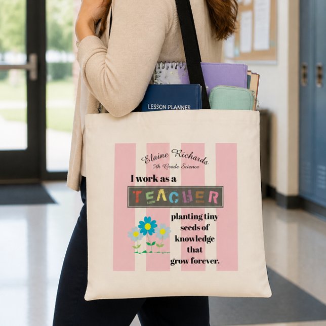 Bolsa Tote Faixa Inspiradora para Professores - Personalize (Criador carregado)