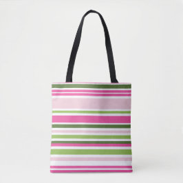Bolsa Tote Faixa rosa e verde