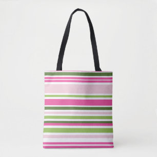 Bolsa Tote Faixa rosa e verde