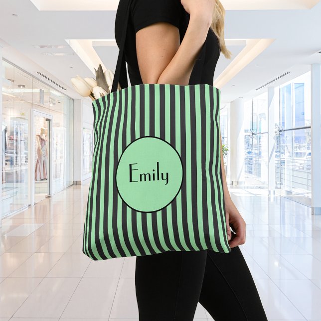 Bolsa Tote Faixa Verde e Preta da Casa Branca Personalizada (Criador carregado)