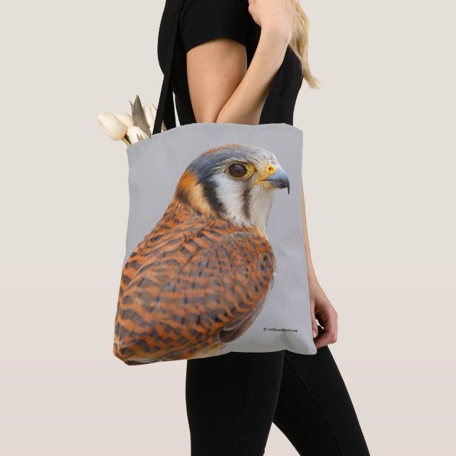 Bolsa Tote Falcão Americano Kestrel Sparrowhawwawk espantoso (Close Up)