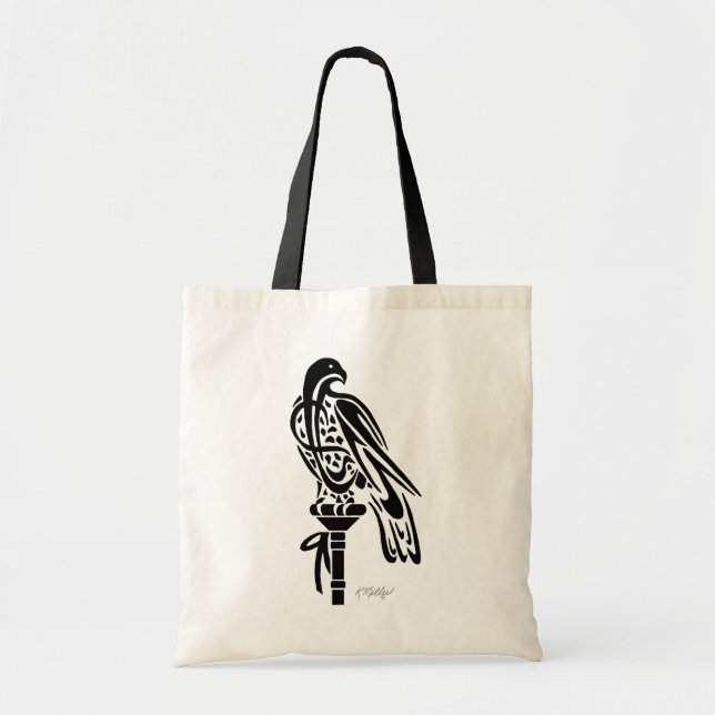 Bolsa Tote Falcão em poleiro de bloco (Frente)